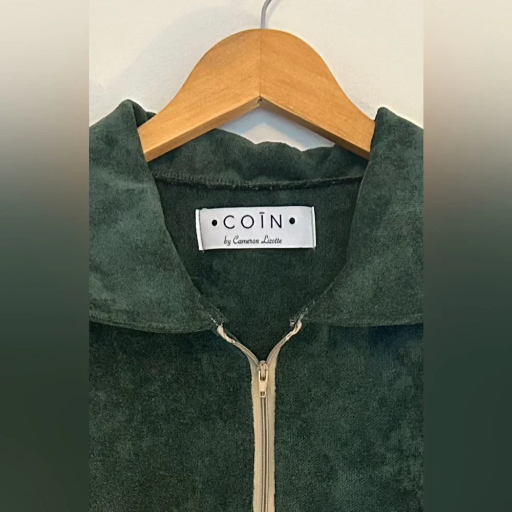 ATELIER COIN Designer Couture One of A Kind Top Sporty Terry Cotton Green Sz S - Picture 2 of 7